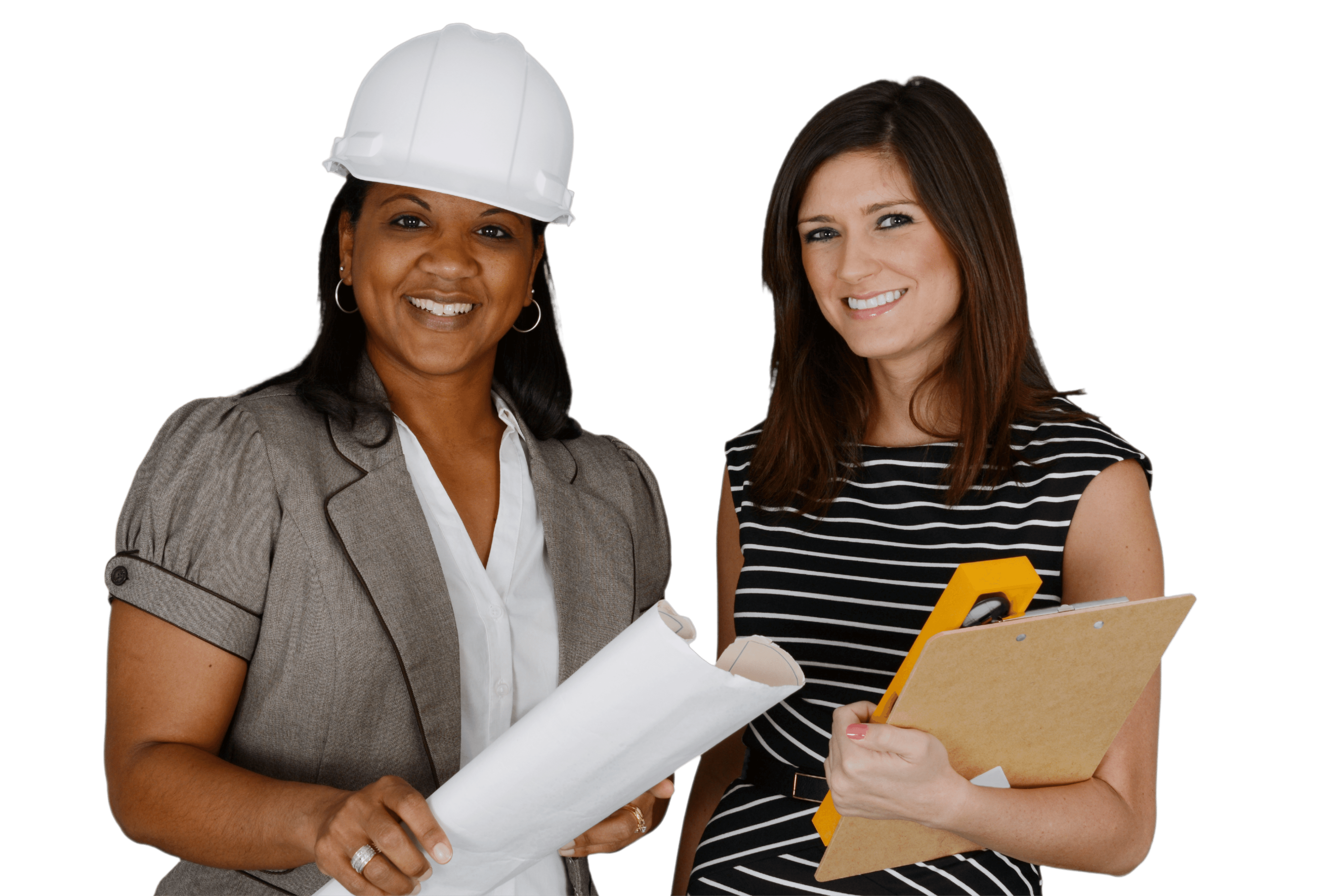 Two women in the construction industry